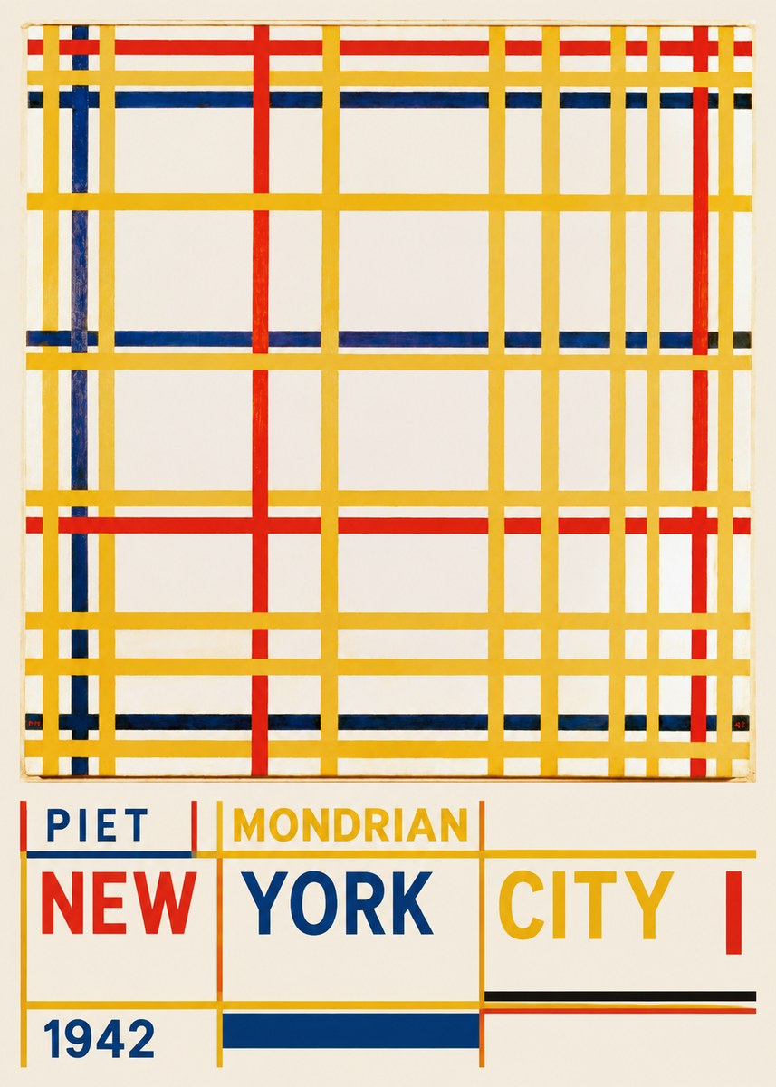 Piet Mondrian New York City I No6 - Plakat