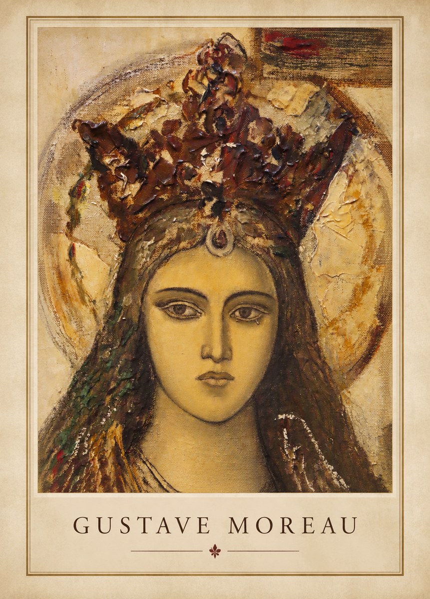 Gustave Moreau Head of a Woman with a Tiara No1 - Plakat