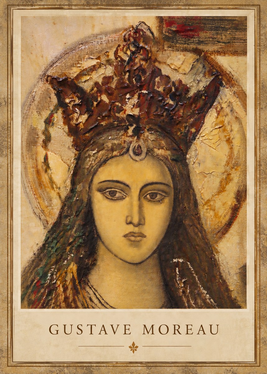 Gustave Moreau Head of a Woman with a Tiara No5 - Plakat