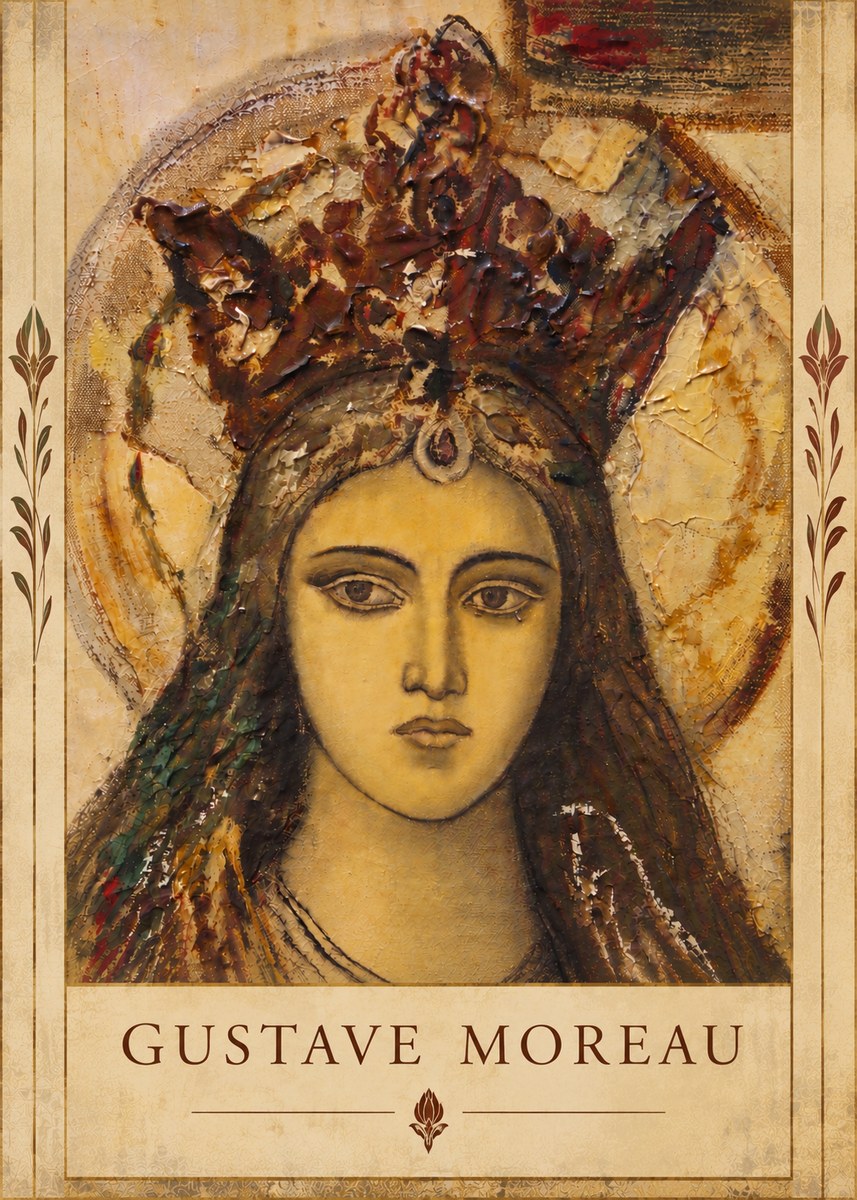 Gustave Moreau Head of a Woman with a Tiara No6 - Plakat