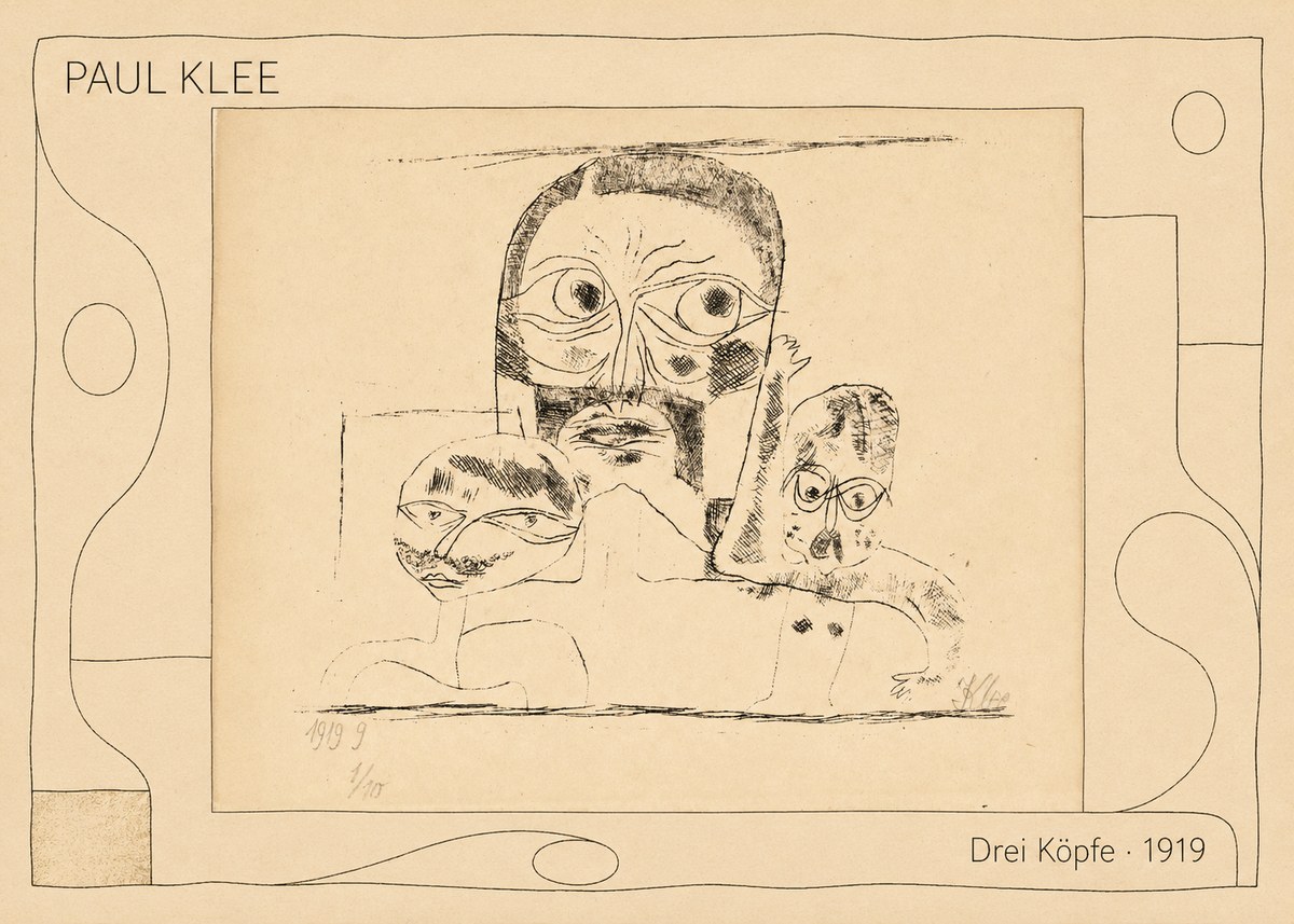 Paul Klee Drei Köpfe No5 - Plakat
