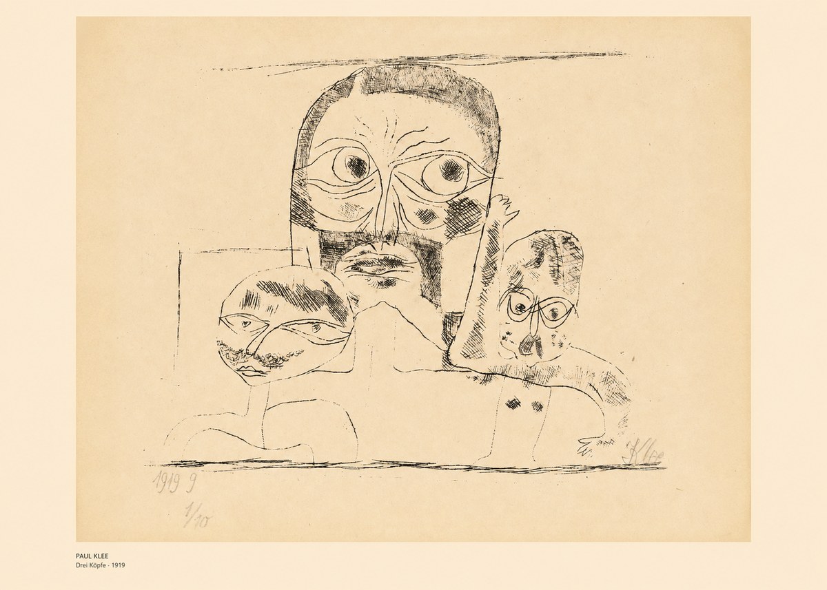 Paul Klee Drei Köpfe No6 - Plakat