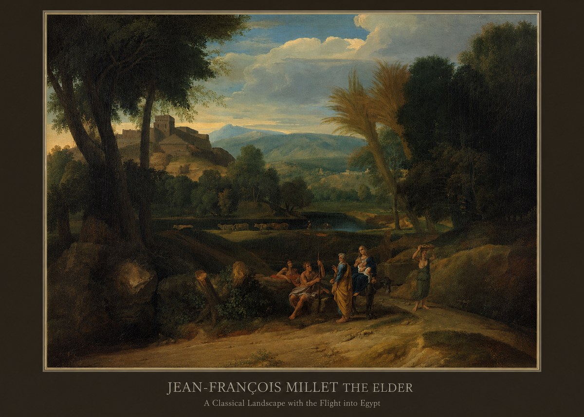 Jean-François Millet A Classical Landscape with the Flight into Egypt No5 - Plakat