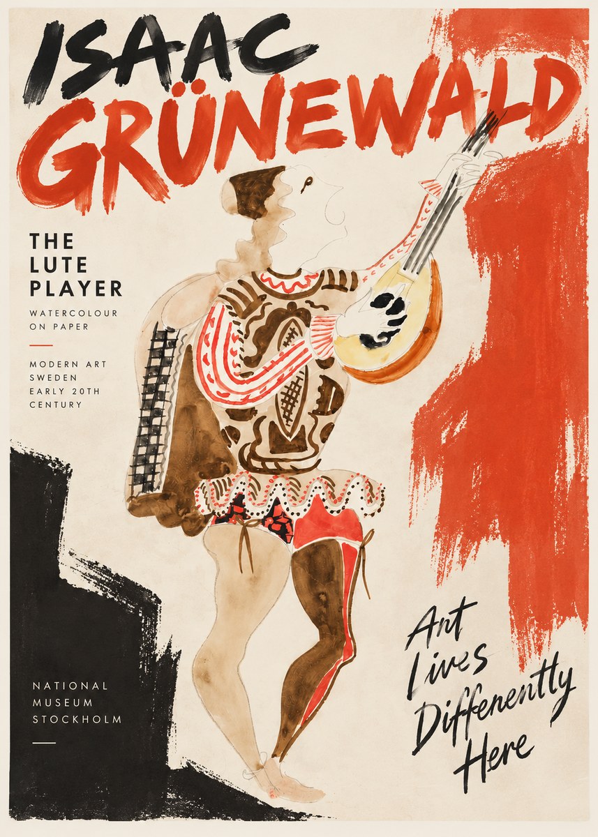 Isaac Grünewald The Lute Player No2 - Plakat