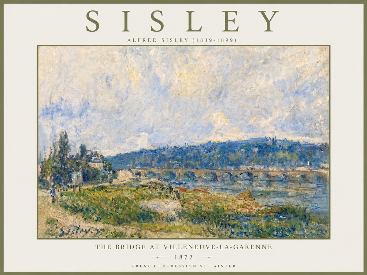 Sisley The Bridge at Villeneuve-la-garenne III No5 - Plakat