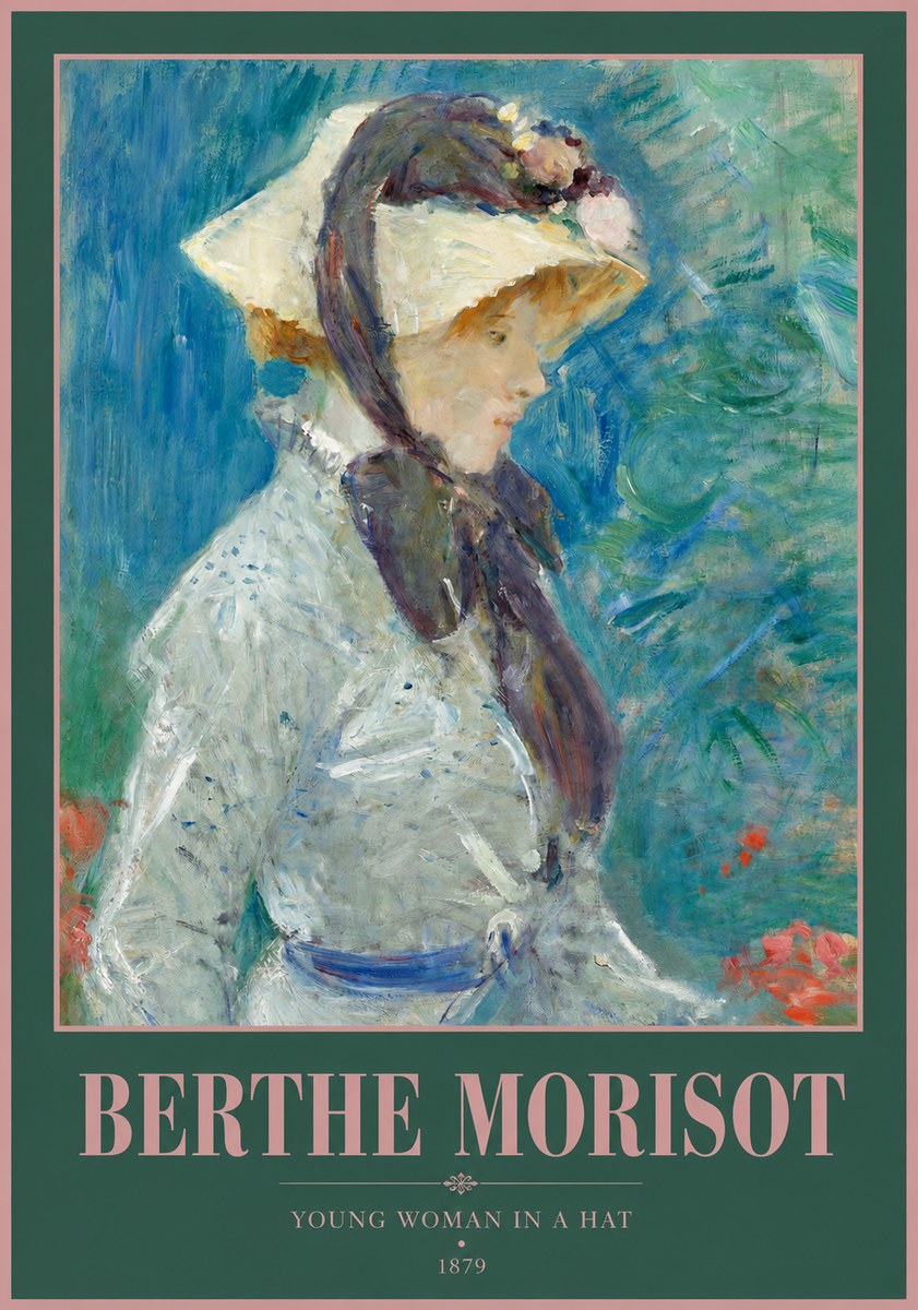 Berthe Morisot Young Woman in a Hat No2 - Plakat