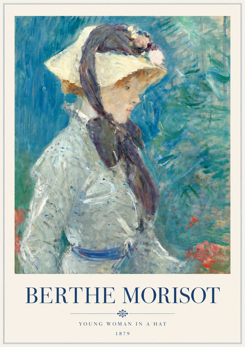 Berthe Morisot Young Woman in a Hat No3 - Plakat