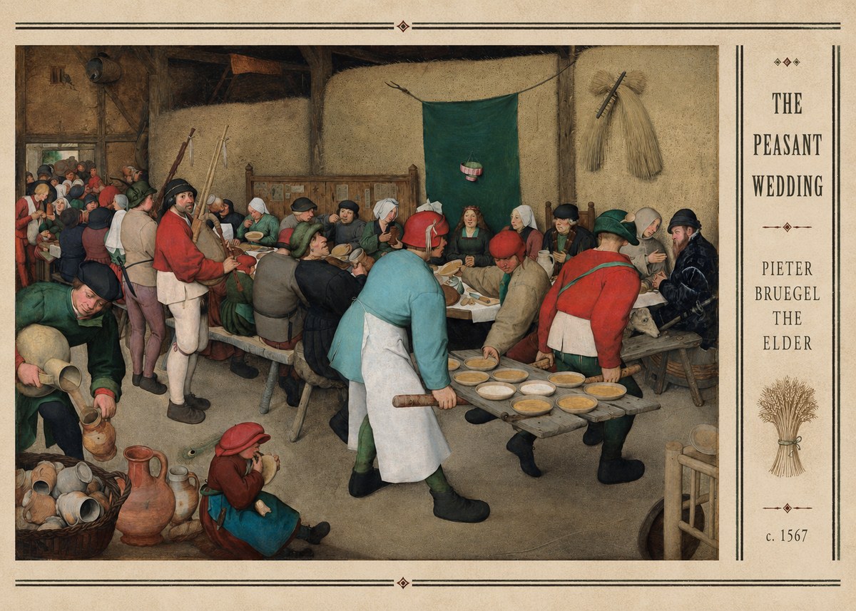 Pieter Bruegel The Peasant Wedding II No3 - Plakat
