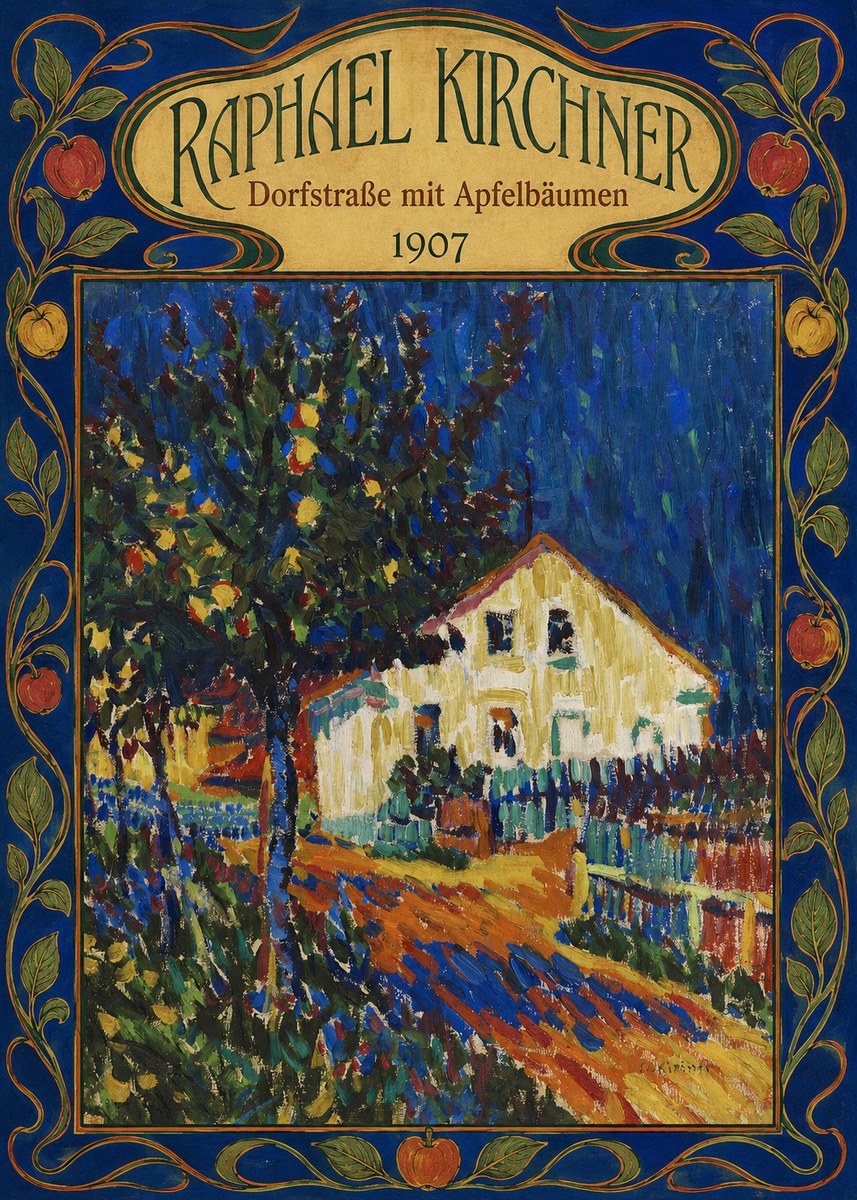 Raphael Kirchner Dorfstraße Mit Apfelbäumen No5 - Plakat