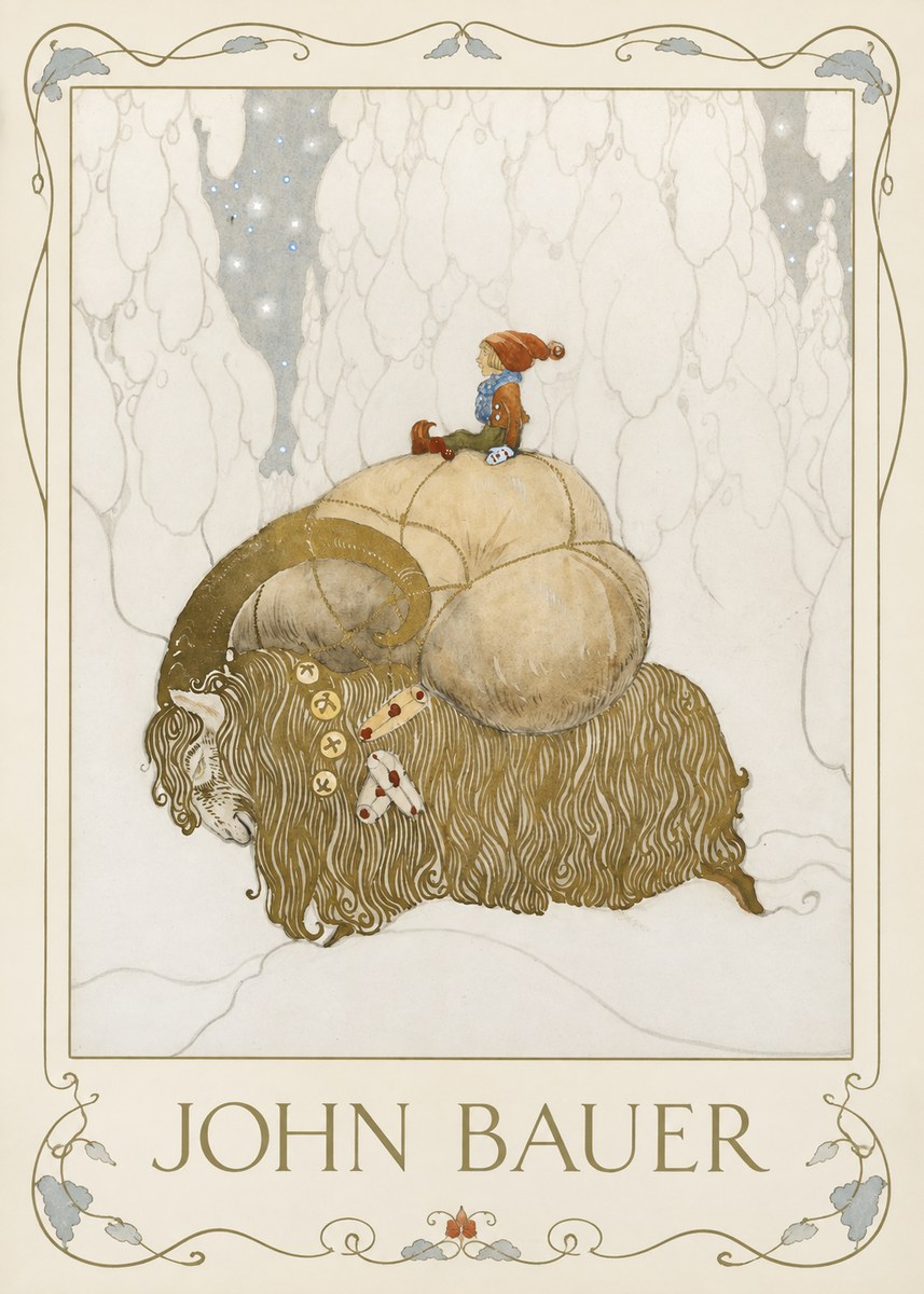 John Bauer The Boy and the Musk Ox No1 - Plakat