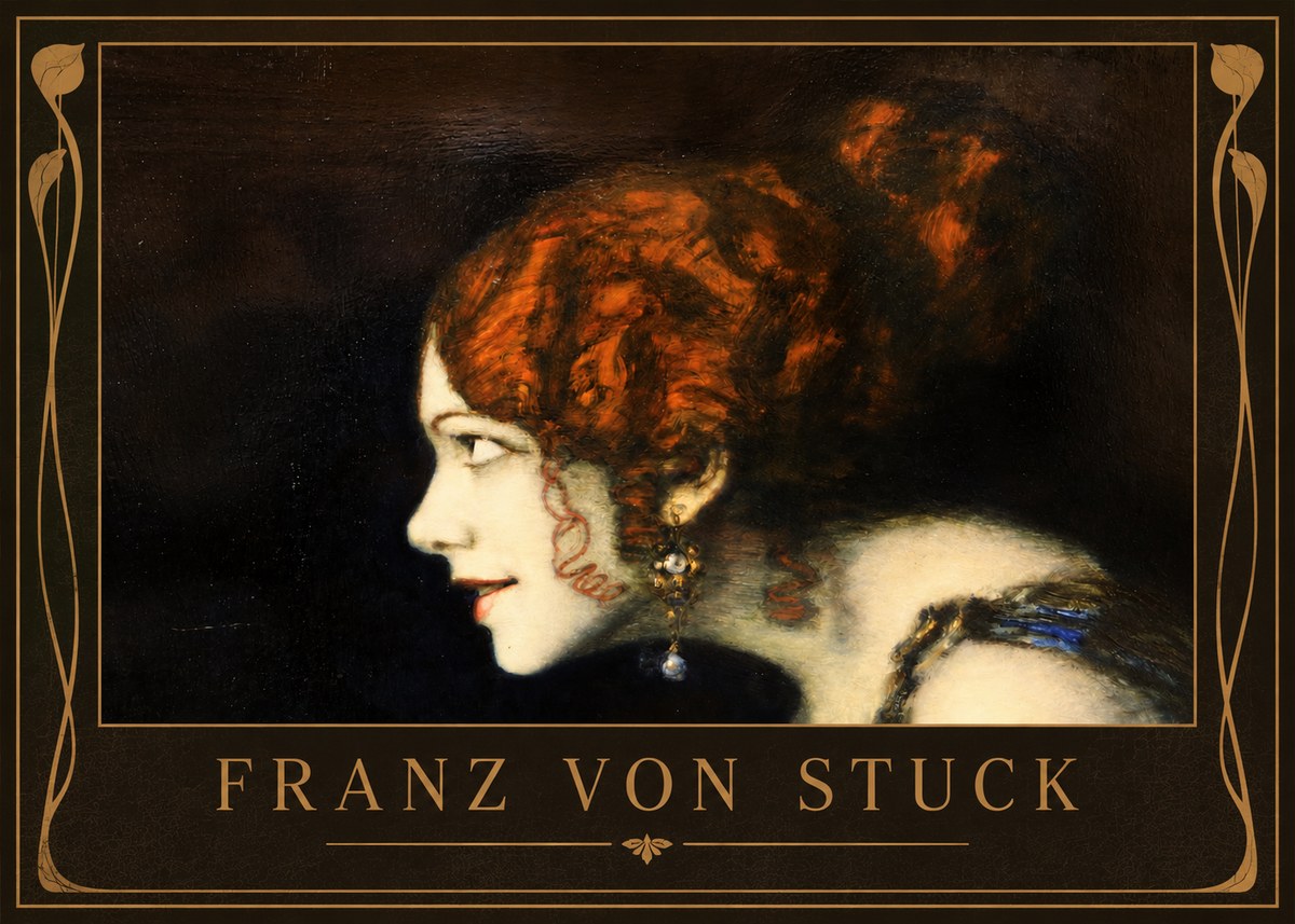 Franz von Stuck Head of a Woman No2 - Plakat