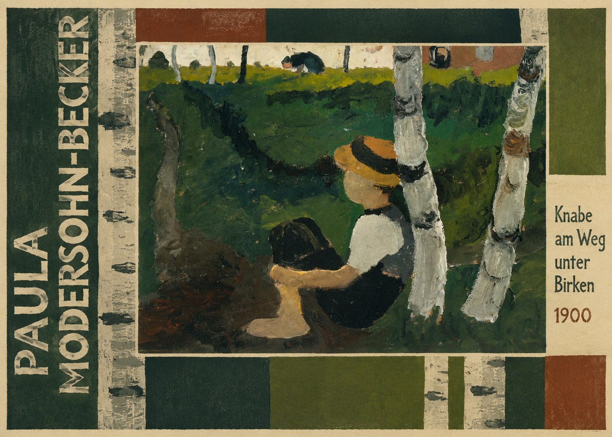 Paula Modersohn-Becker Knabe Am Weg Unter Birken No3 - Plakat
