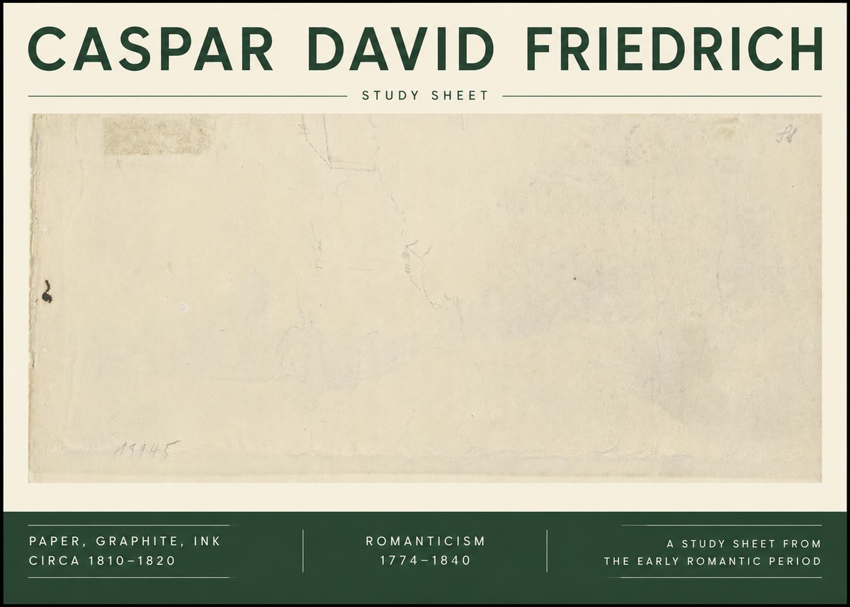 Caspar David Friedrich Study Sheet No6 - Plakat