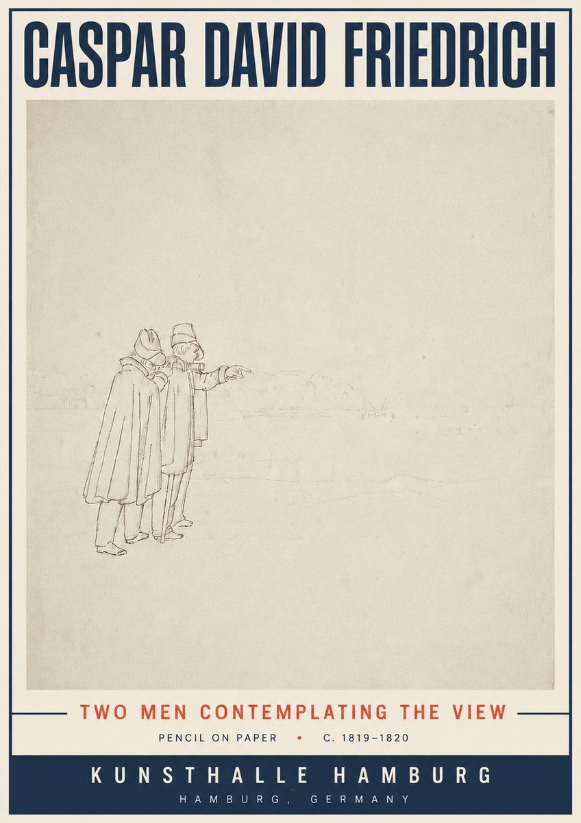 Caspar David Friedrich Two Men Contemplating the View No5 - Plakat
