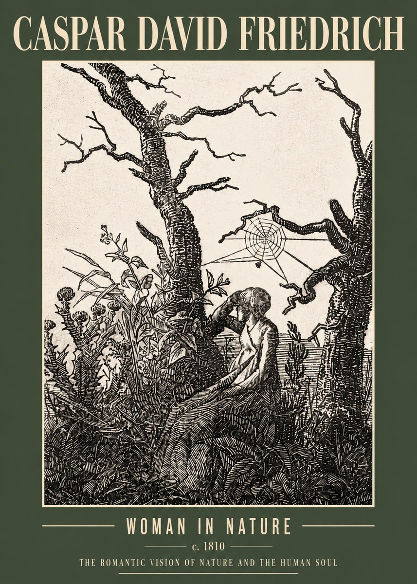 Caspar David Friedrich Woman in Nature No4 - Plakat