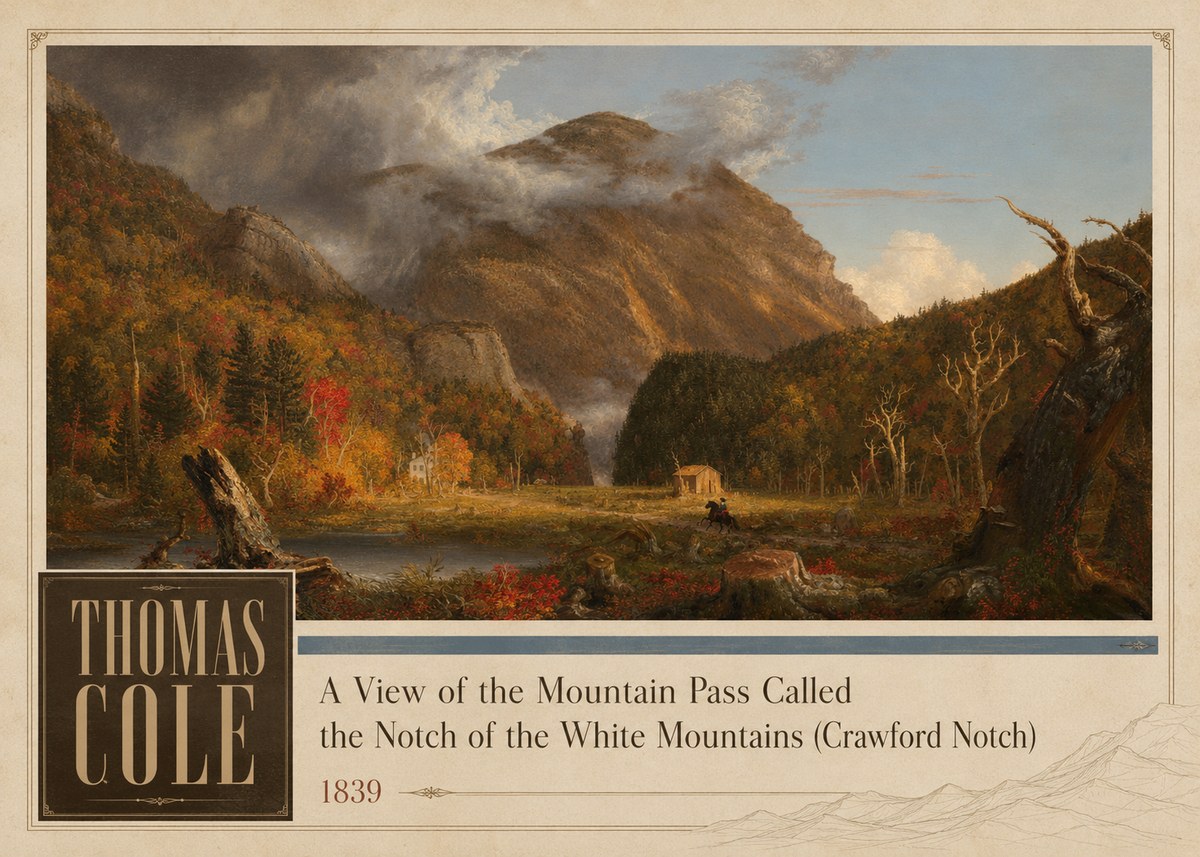 Thomas Cole A View of the Mountain Pass Called the Notch of the White Mountains (Crawford Notch) I No2 - Plakat