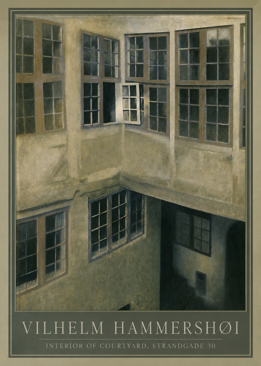 Vilhelm Hammershøi Interior of Courtyard, Strandgade 30 No1 - Plakat