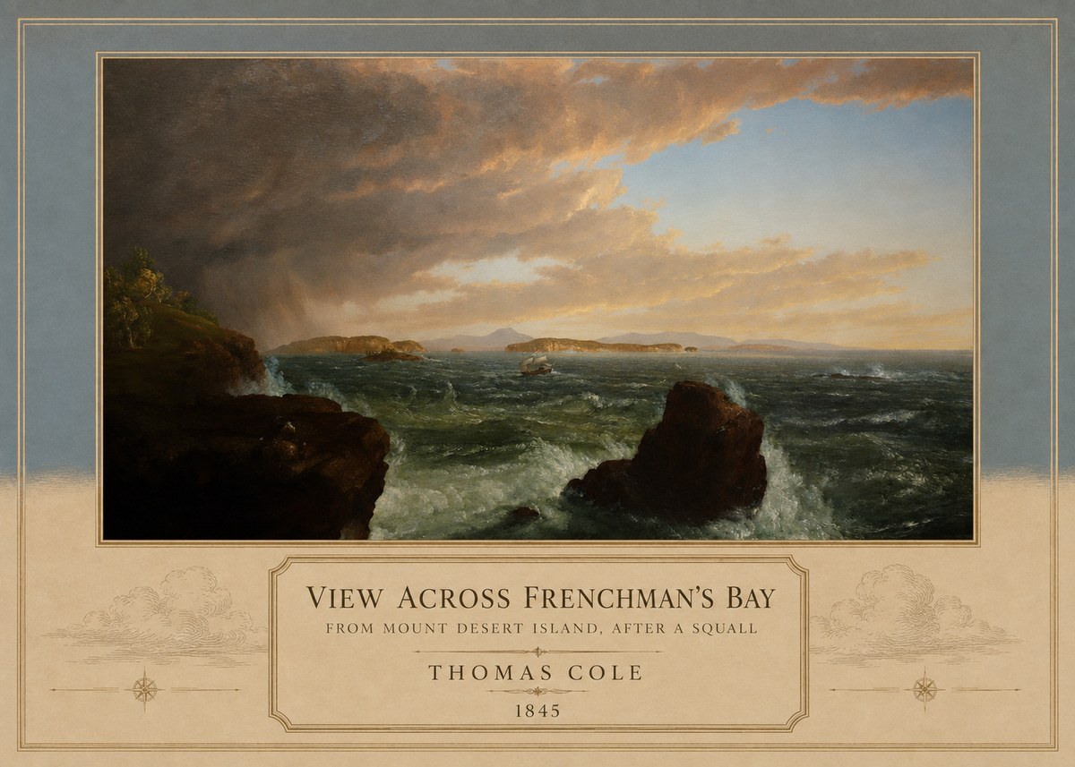 Thomas Cole View Across Frenchman's Bay from Mount Desert Island, After a Squall I No3 - Plakat