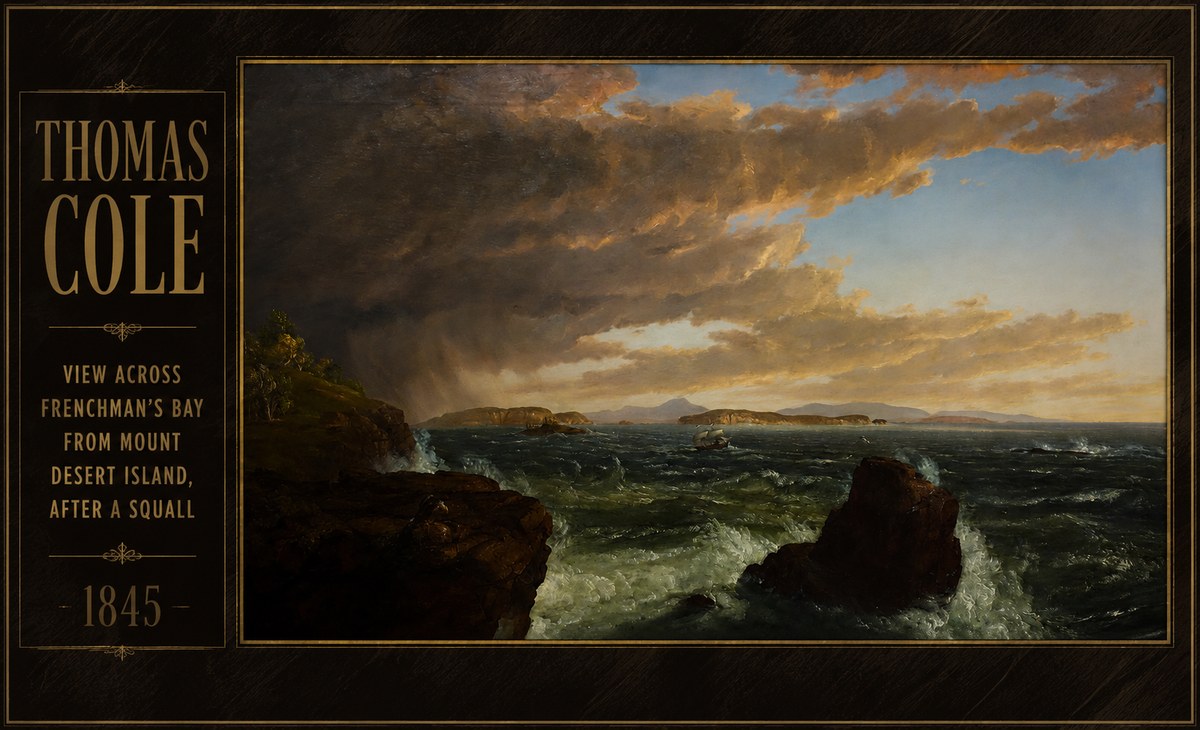 Thomas Cole View Across Frenchman's Bay from Mount Desert Island, After a Squall I No4 - Plakat