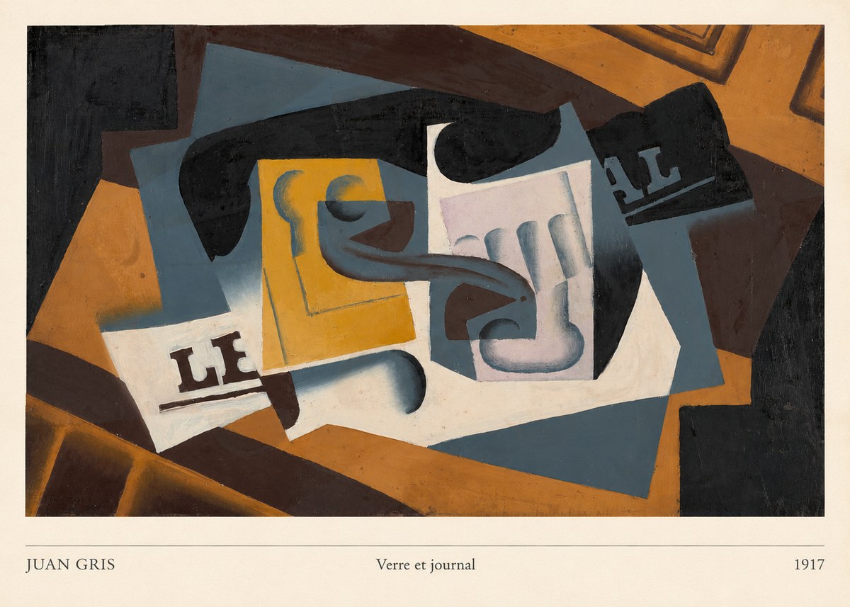 Juan Gris Verre Et Journal No6 - Plakat