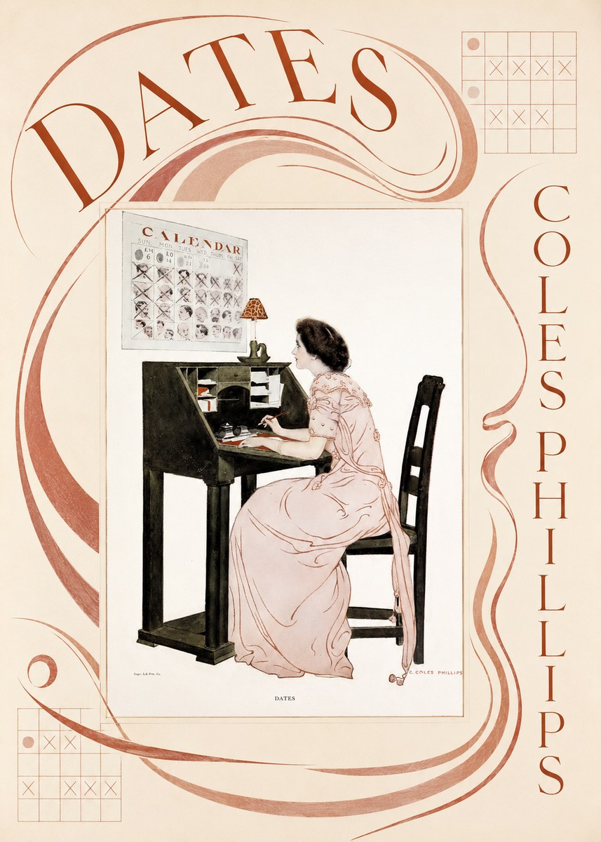 Coles Phillips Dates No6 - Plakat
