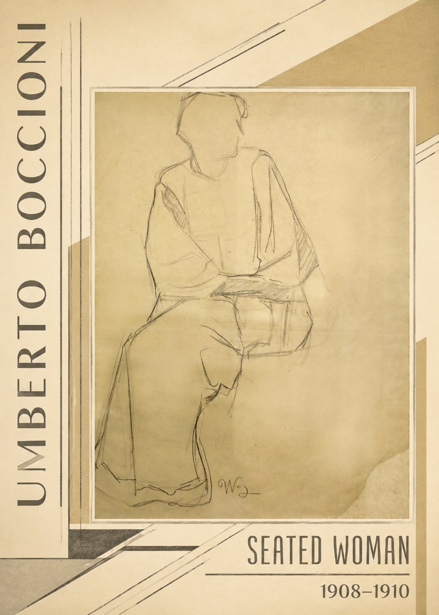 Umberto Boccioni Seated Woman No2 - Plakat