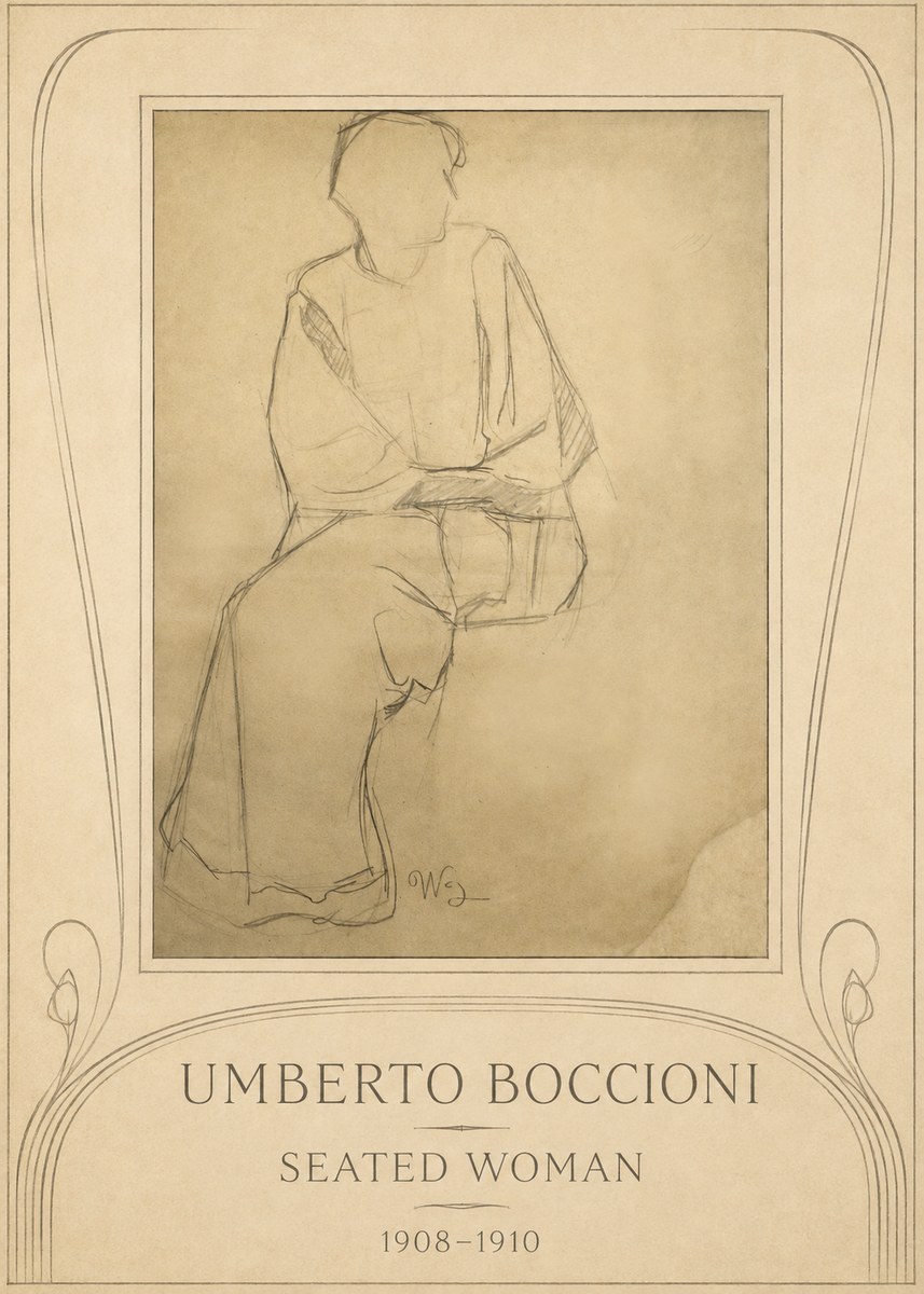 Umberto Boccioni Seated Woman No3 - Plakat
