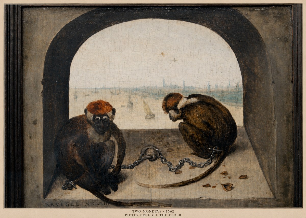 Pieter Bruegel Two Monkeys II No5 - Plakat