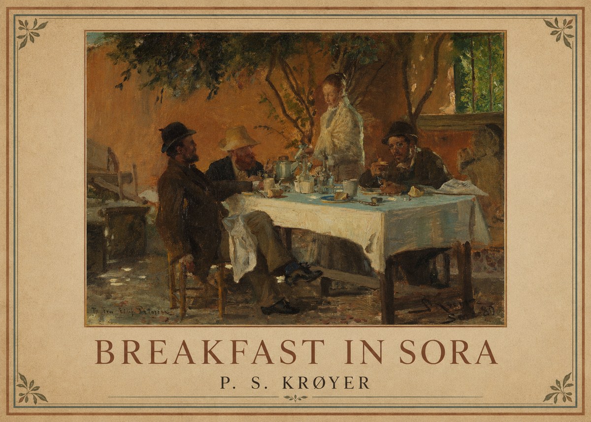 P.S. Krøyer Breakfast in Sora No1 - Plakat
