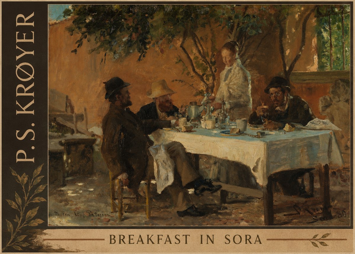 P.S. Krøyer Breakfast in Sora No2 - Plakat