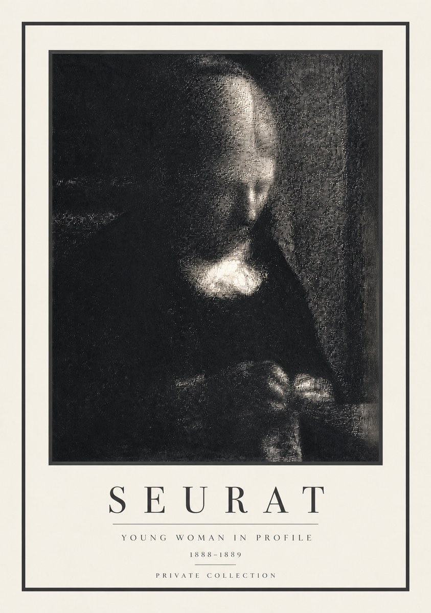 Seurat Young Woman in Profile No5 - Plakat