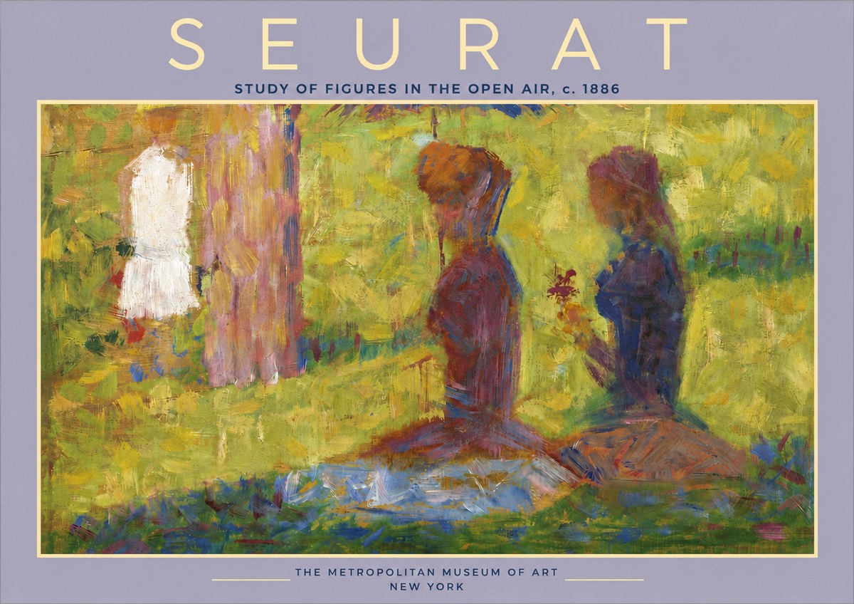 Seurat Study of Figures in the Open Air, C. 1886 No4 - Plakat