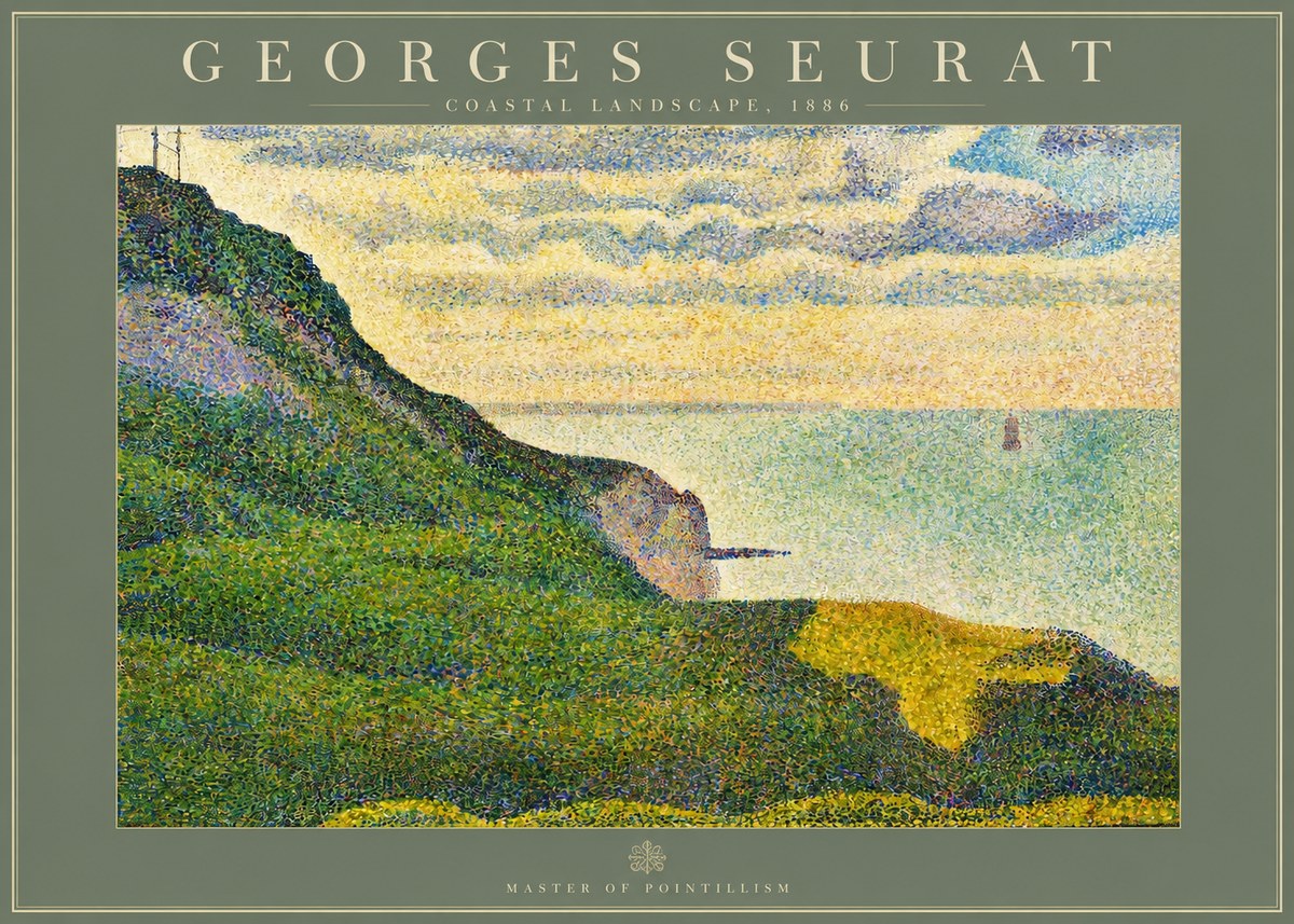 Seurat Coastal Landscape, 1886 No2 - Plakat