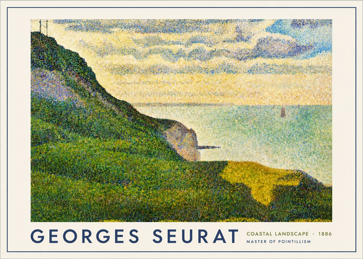 Seurat Coastal Landscape, 1886 No4 - Plakat