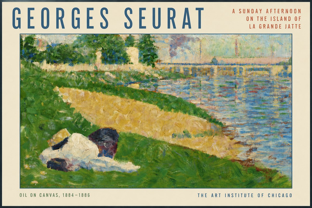 Seurat A Sunday Afternoon on the Island of La Grande Jatte II No3 - Plakat