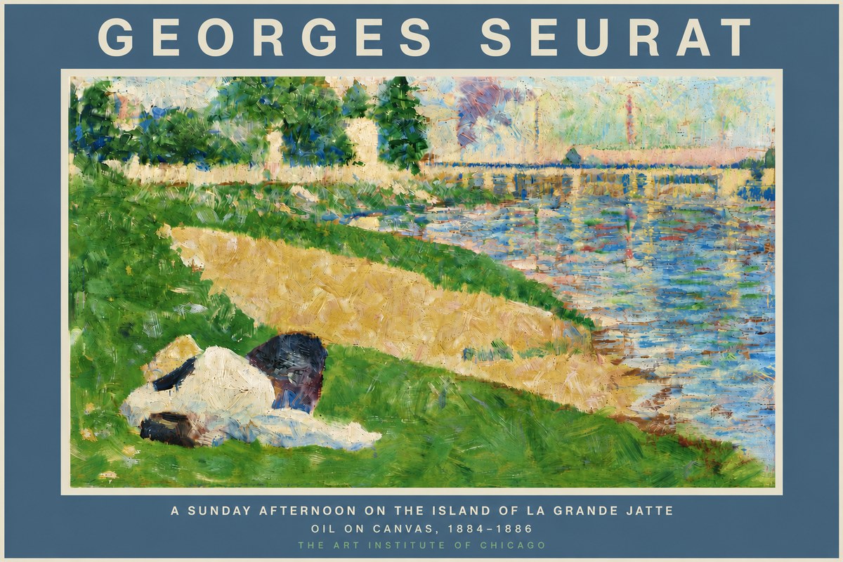 Seurat A Sunday Afternoon on the Island of La Grande Jatte II No5 - Plakat