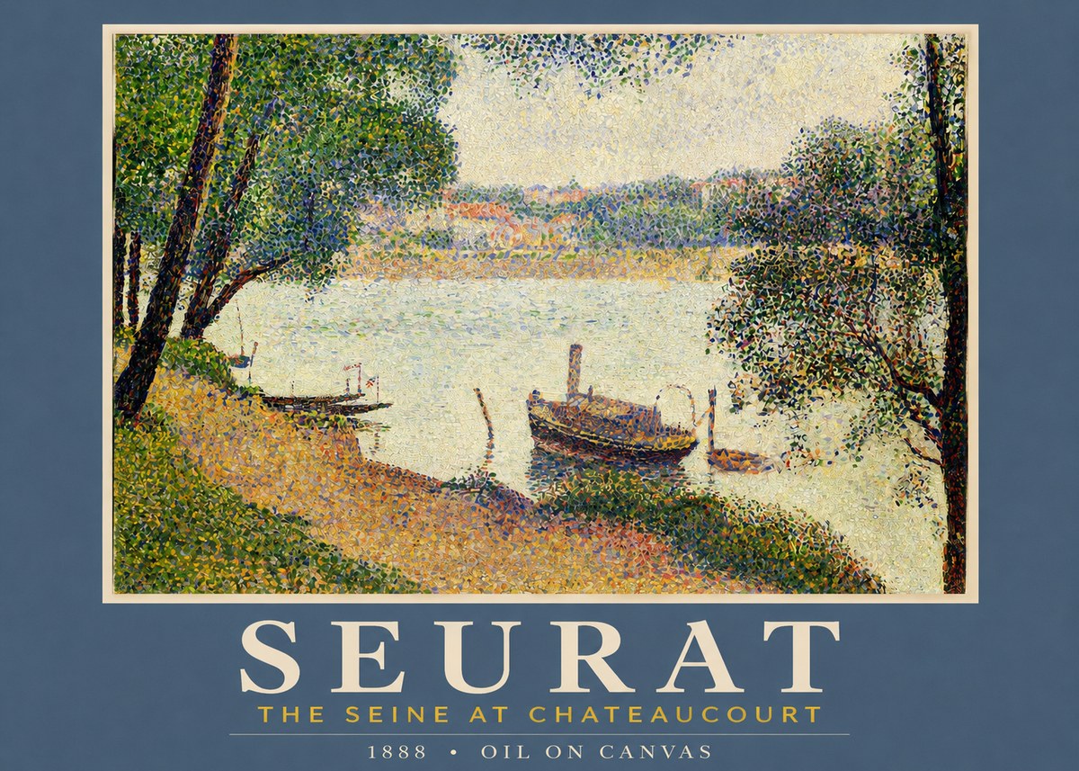 Seurat The Seine at Chateaucourt No2 - Plakat