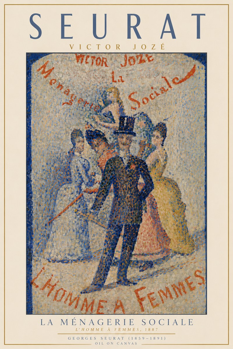 Seurat L'homme À Femmes No5 - Plakat