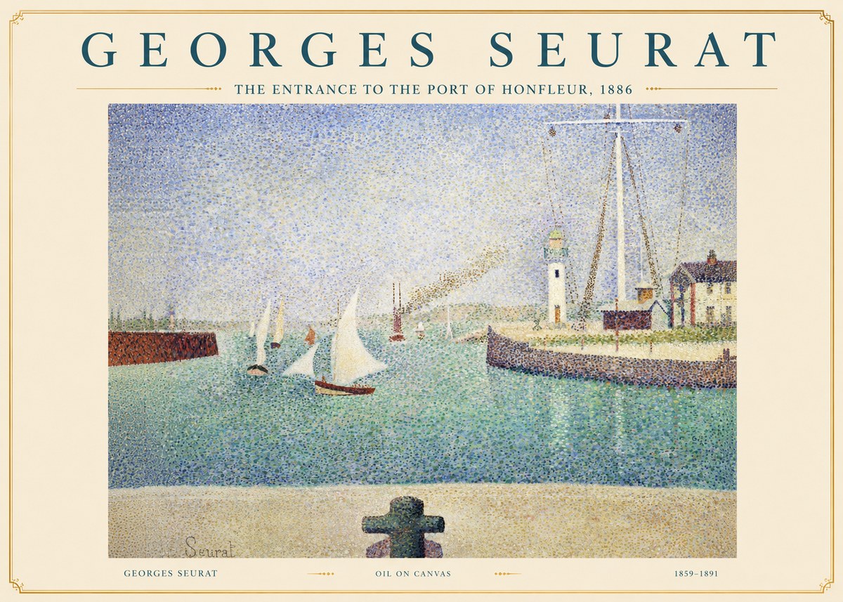Seurat The Entrance to the Port of Honfleur, 1886 No2 - Plakat
