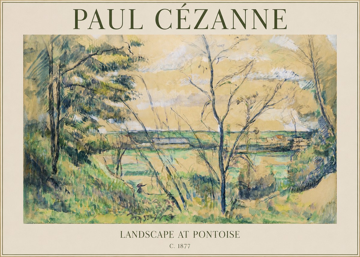 Paul Cézanne View of the Oise at Pontoise I No4 - Plakat