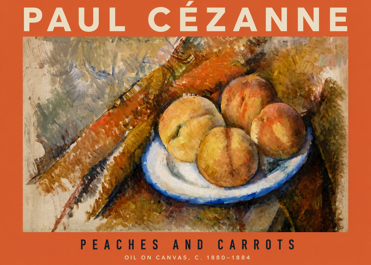 Paul Cézanne Peaches and Carrots No2 - Plakat