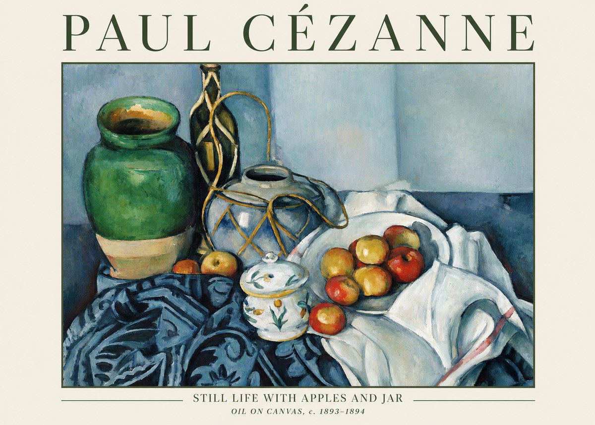 Paul Cézanne Still Life with Apples and Jar No1 - Plakat