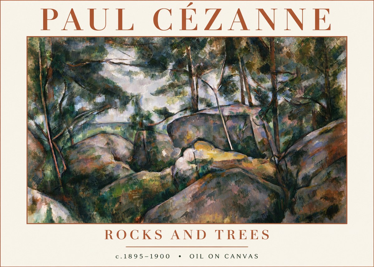 Paul Cézanne Rocks and Trees II No4 - Plakat