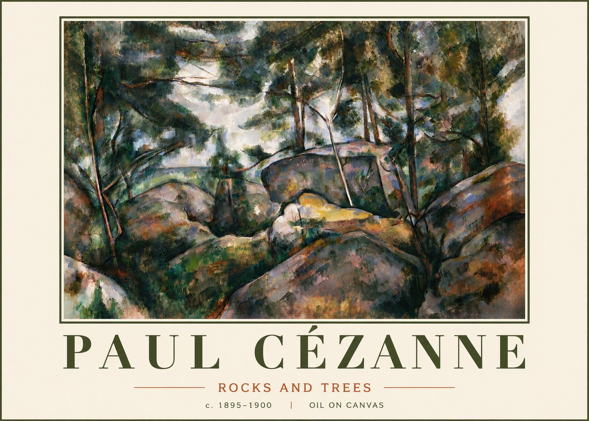 Paul Cézanne Rocks and Trees II No6 - Plakat