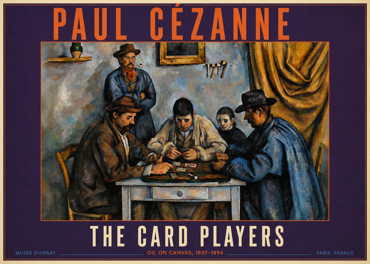 Paul Cézanne The Card Players I No5 - Plakat