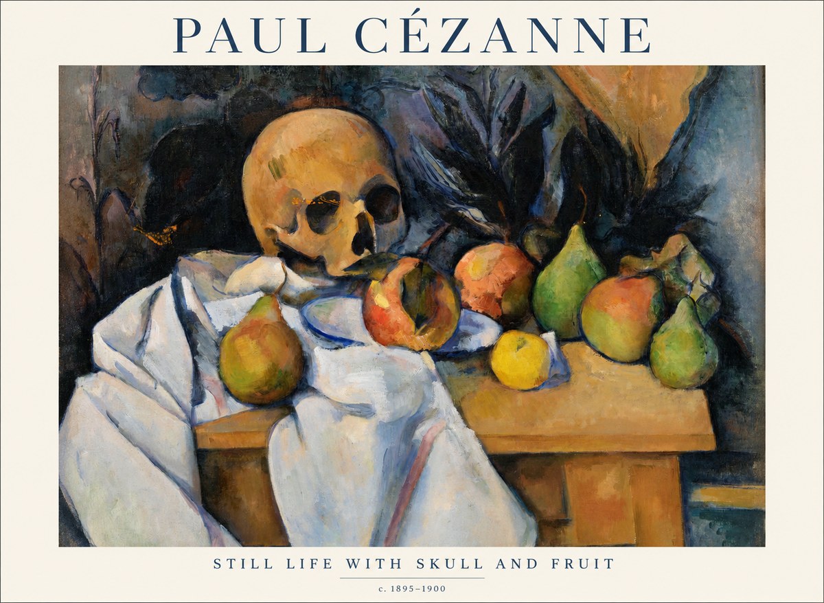 Paul Cézanne Still Life with Skull and Fruit No1 - Plakat