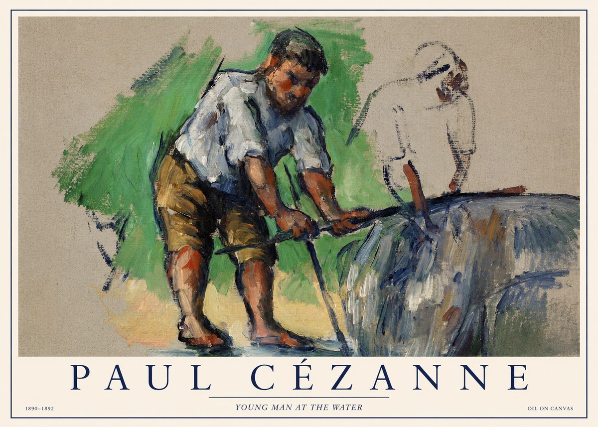 Paul Cézanne Young Man at the Water No1 - Plakat