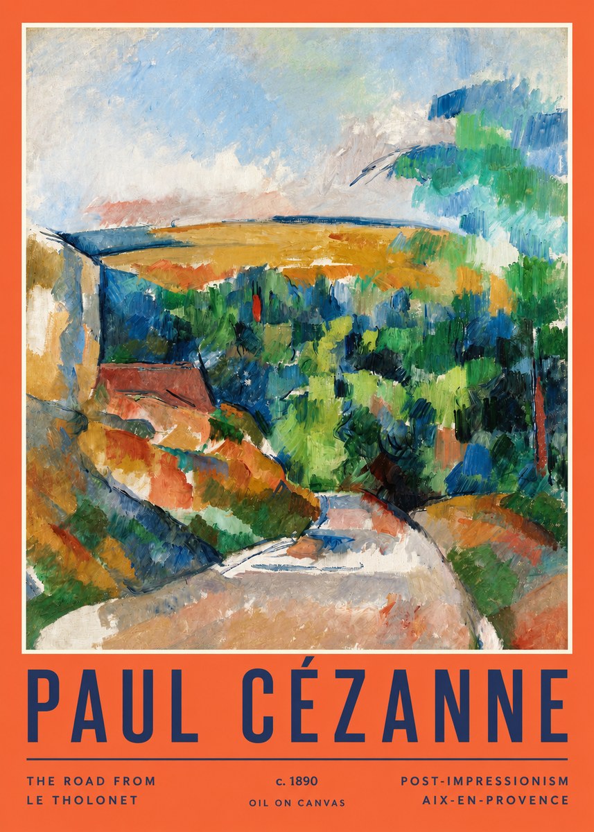 Paul Cézanne The Road from Le Tholonet No2 - Plakat