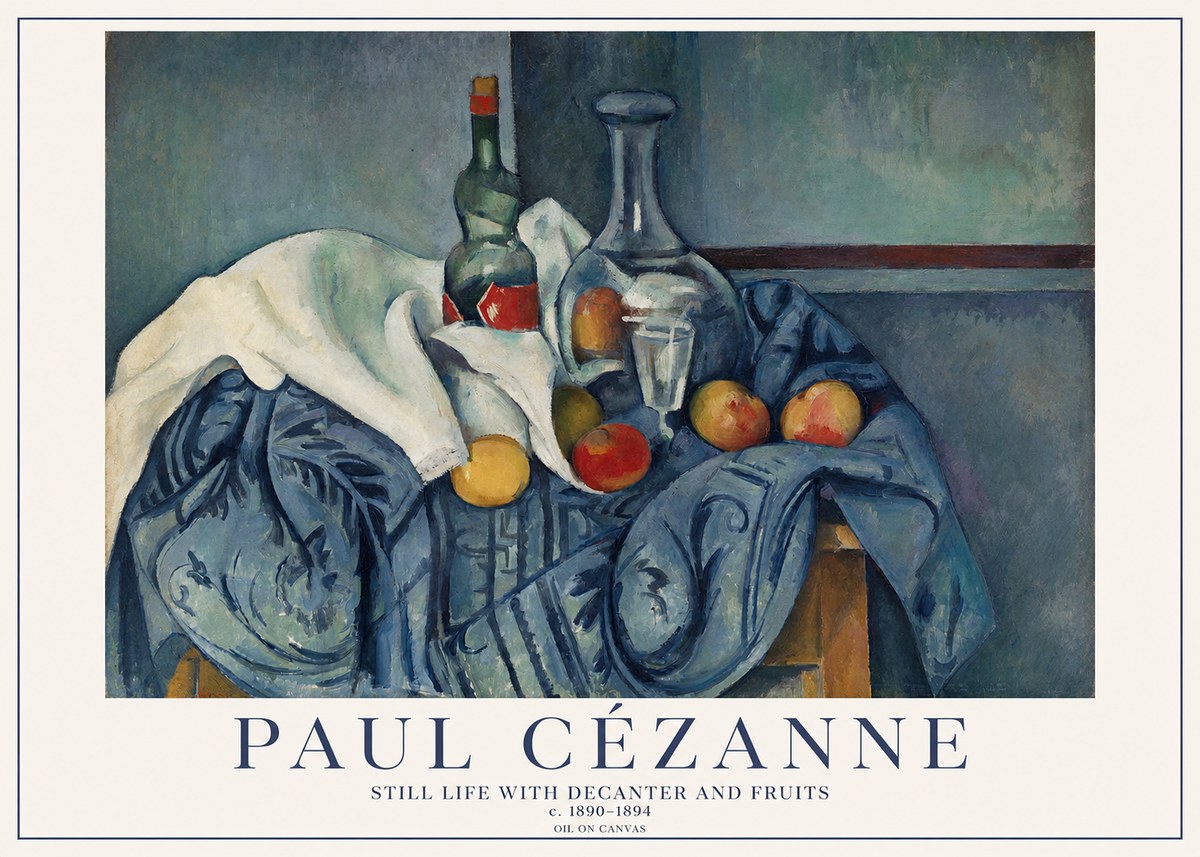 Paul Cézanne Still Life with Decanter and Fruits No1 - Plakat