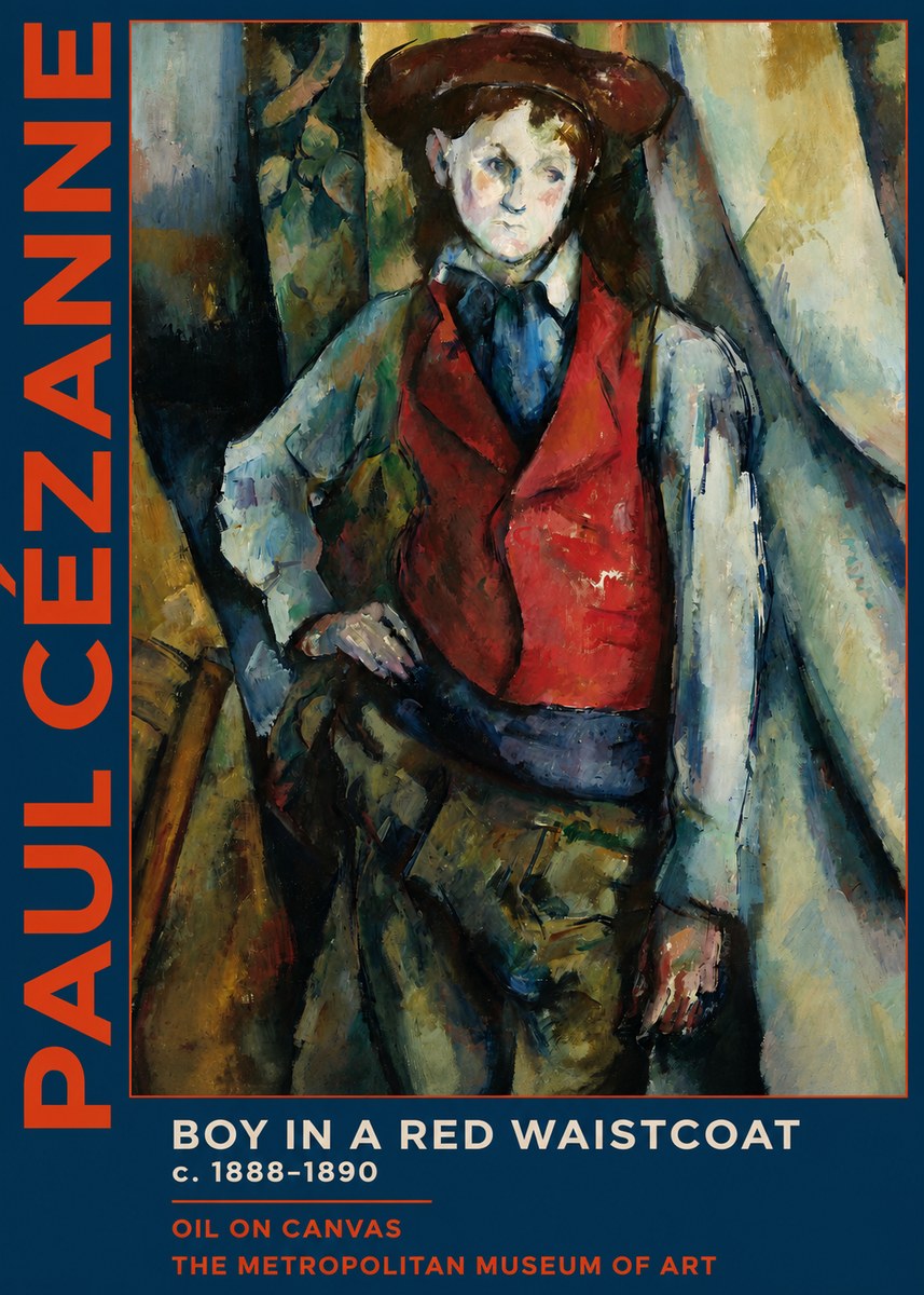 Paul Cézanne Boy in a Red Waistcoat No2 - Plakat